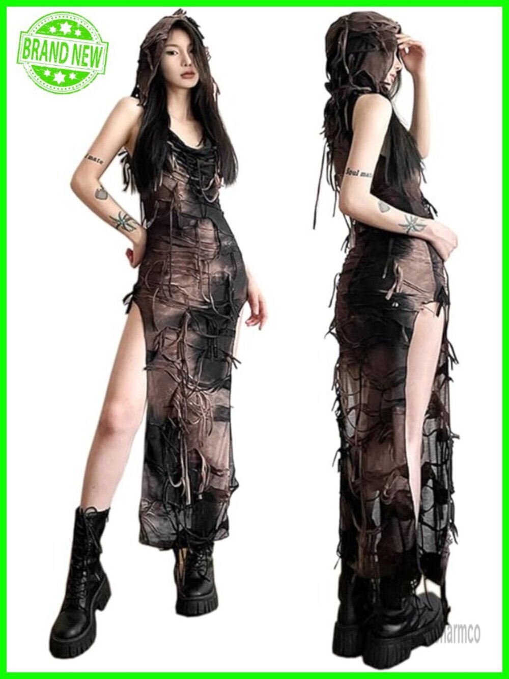Sleeveless Side Cut Out Bodycon Maxi Tank Dress for Club Night Out